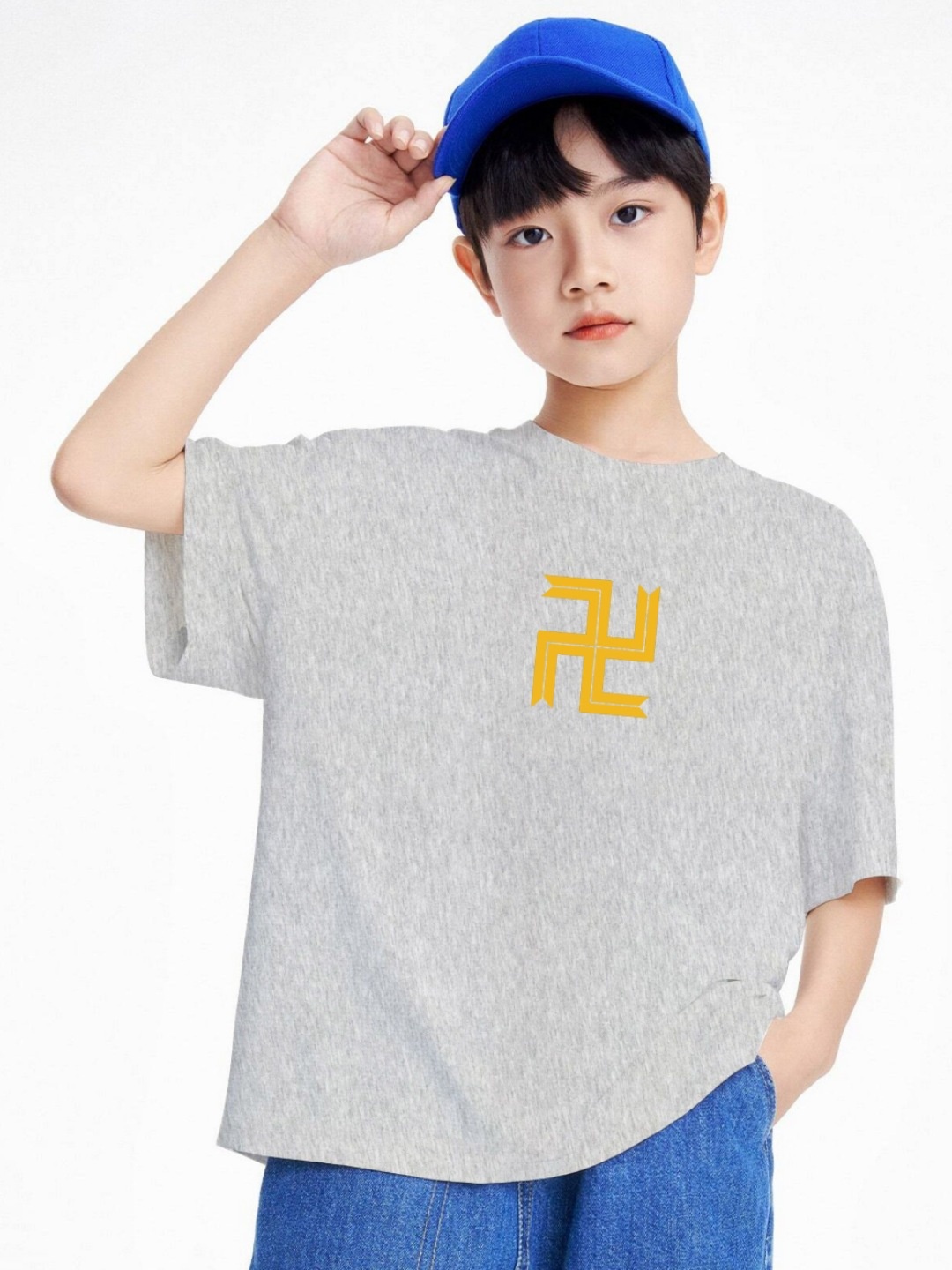 

BAESD Boys Printed T-shirt, Grey