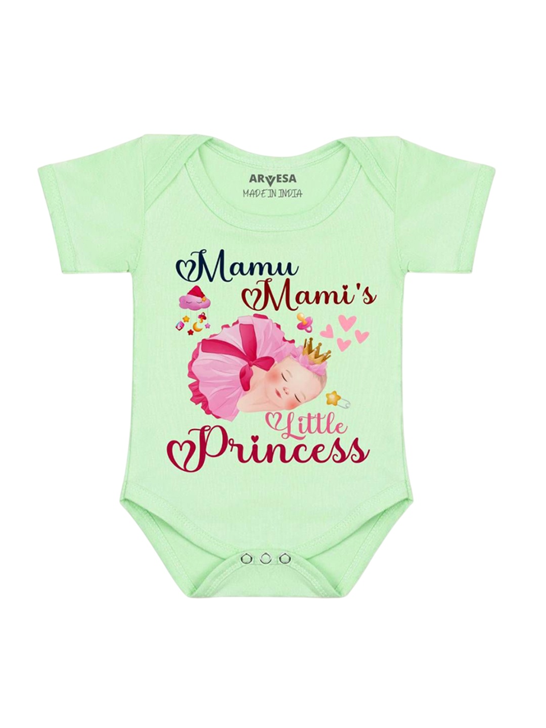 

Arvesa Mamu Mami Little Princess Printed Romper, Green