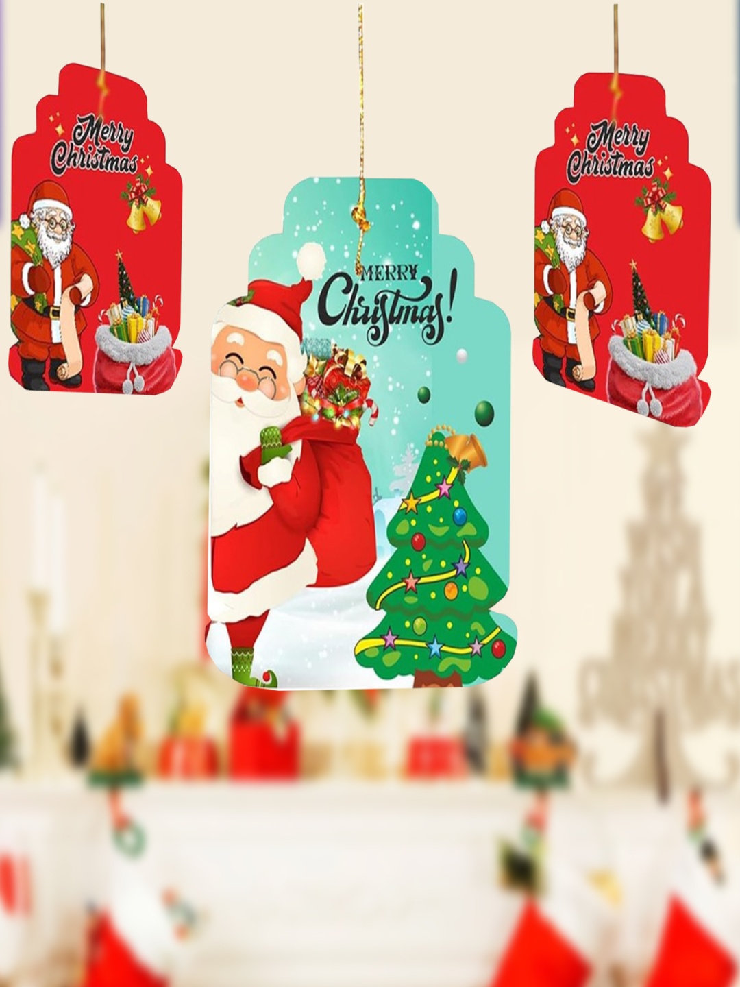 

Special You Set Of 20 Printed Christmas Hanging Festive Decor, Red