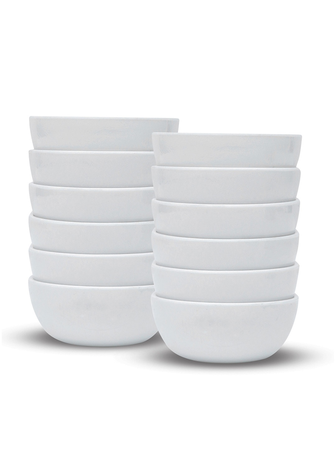 

ARIYA White 12 Pieces Melamine Dishwasher and Microwave Safe Serving Bowl