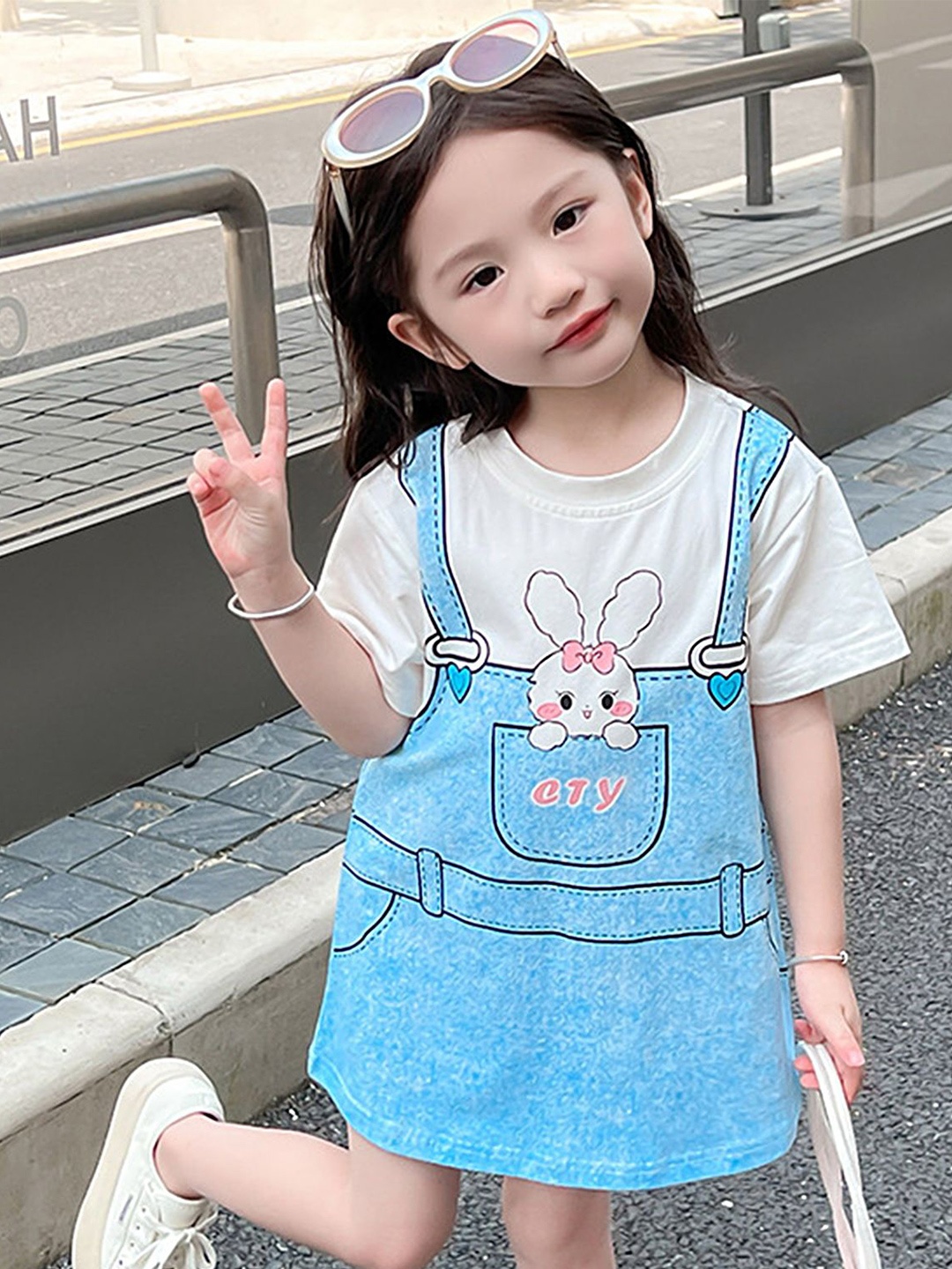 

LULU & SKY Pinafore Dress, Blue