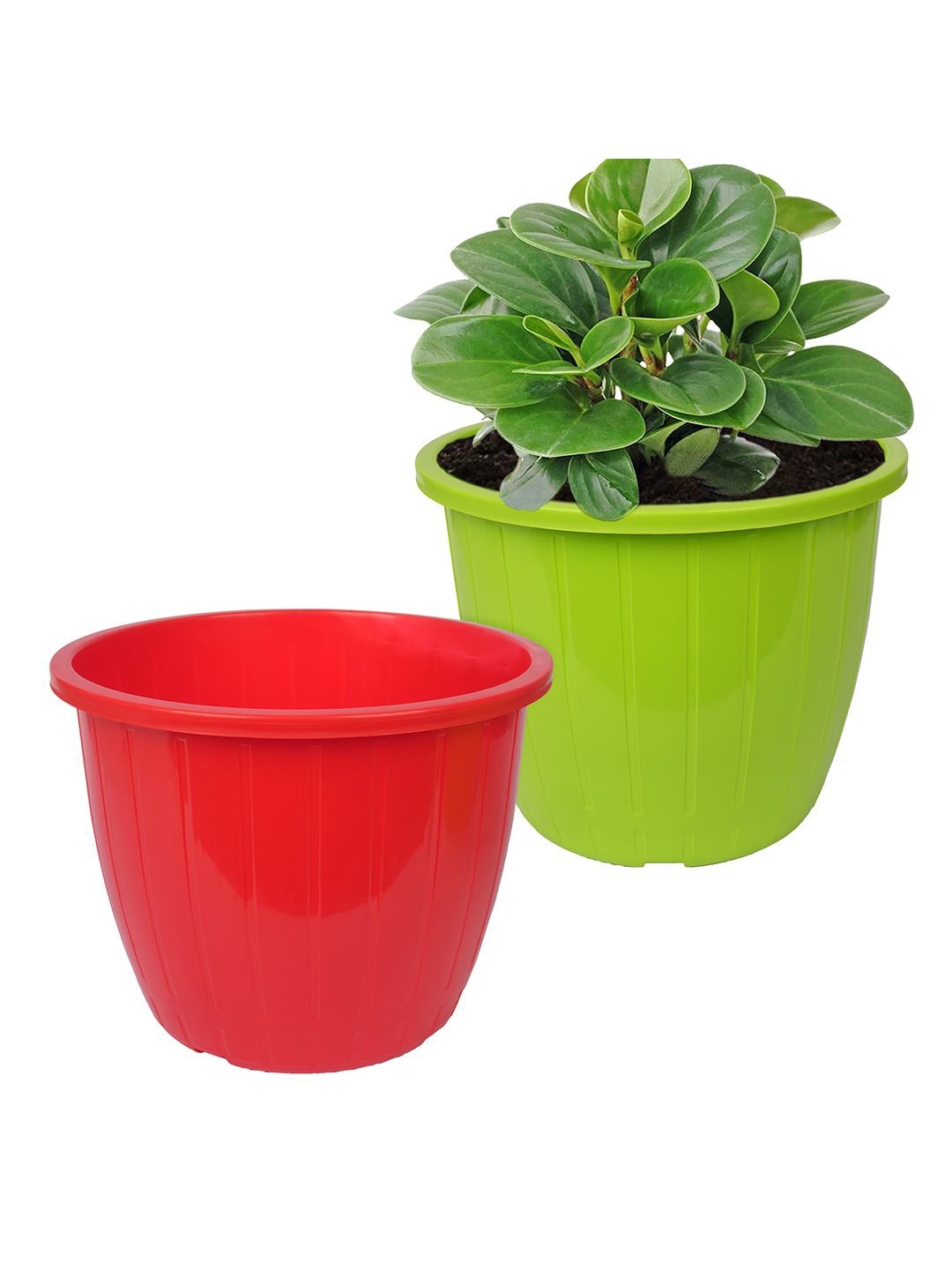 

Kuber Industries Red & Green Pack of 2 Duro-Design Flower Planters