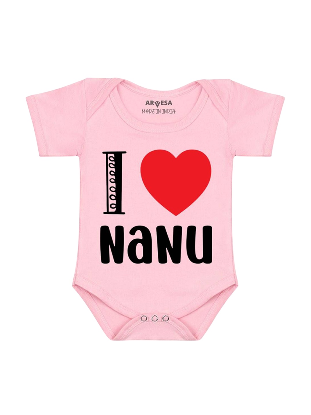 

Arvesa I Love Nanu Printed Romper, Pink