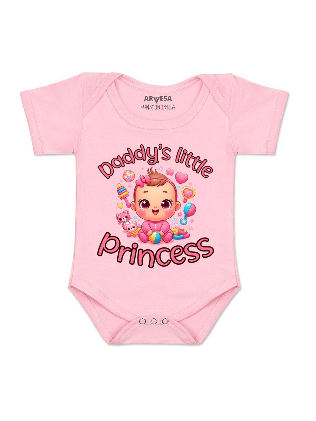 

Arvesa Daddy Little Princess Printed Romper, Pink