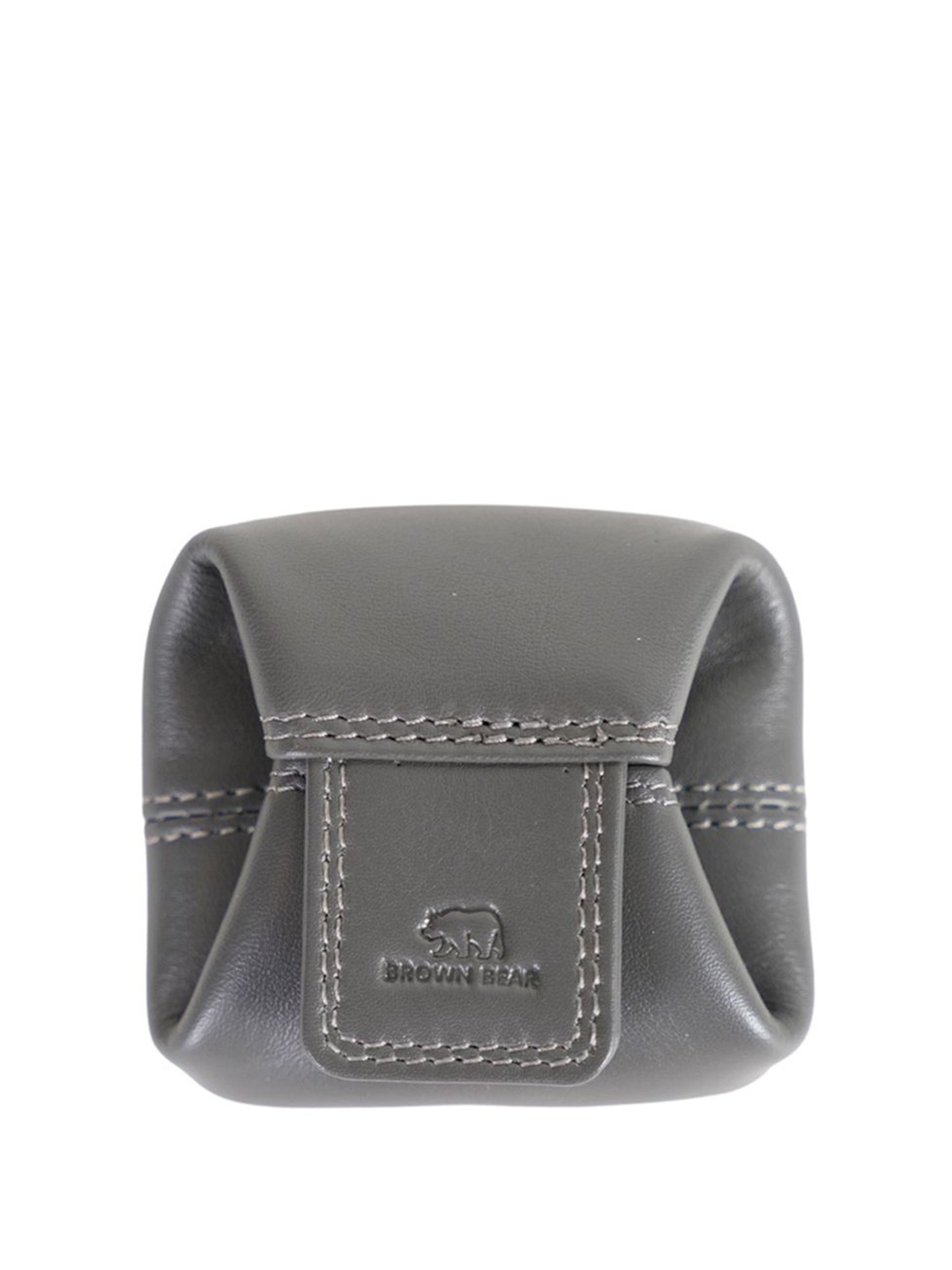 

BROWN BEAR Unisex Leather Coin Holder, Grey