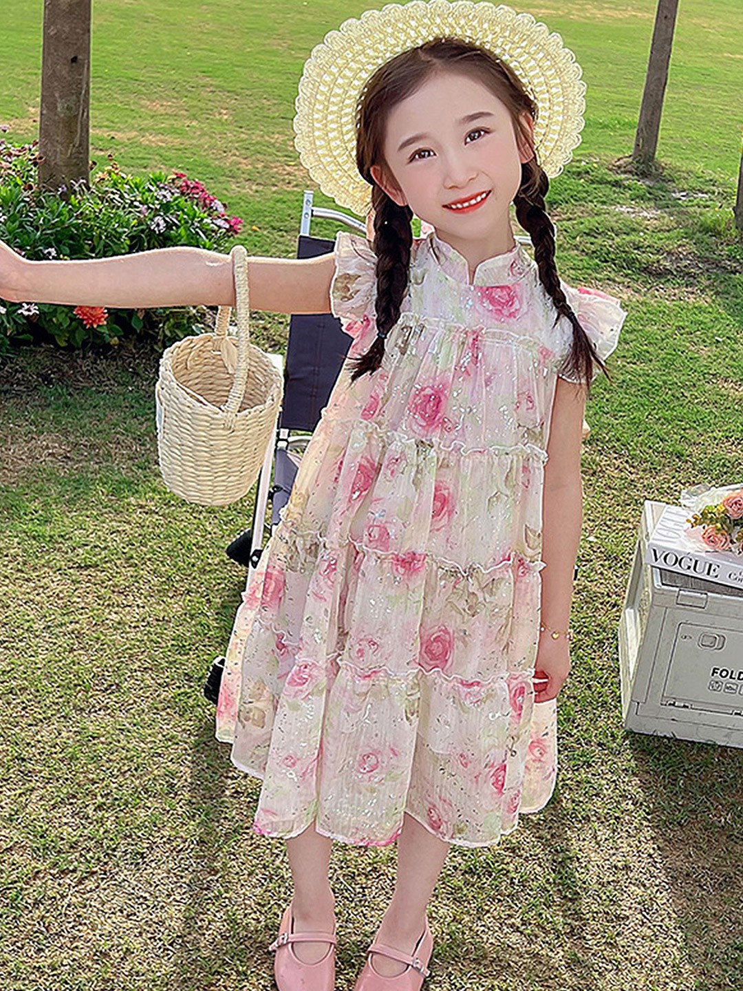 

LULU & SKY Floral Print Fit & Flare Dress, Pink