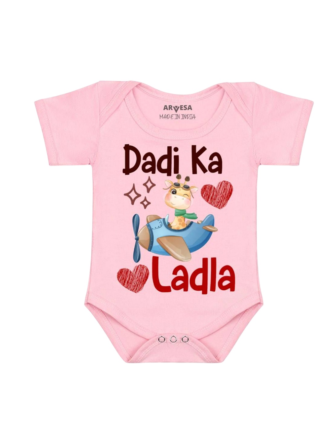 

Arvesa Infants Typography Printed Romper, Pink