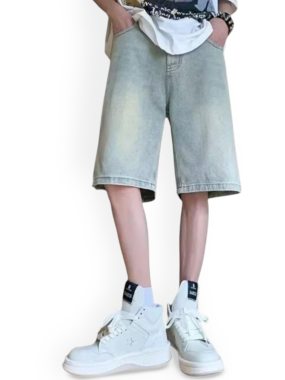 

StyleCast Men Slim Fit Denim Shorts, Blue
