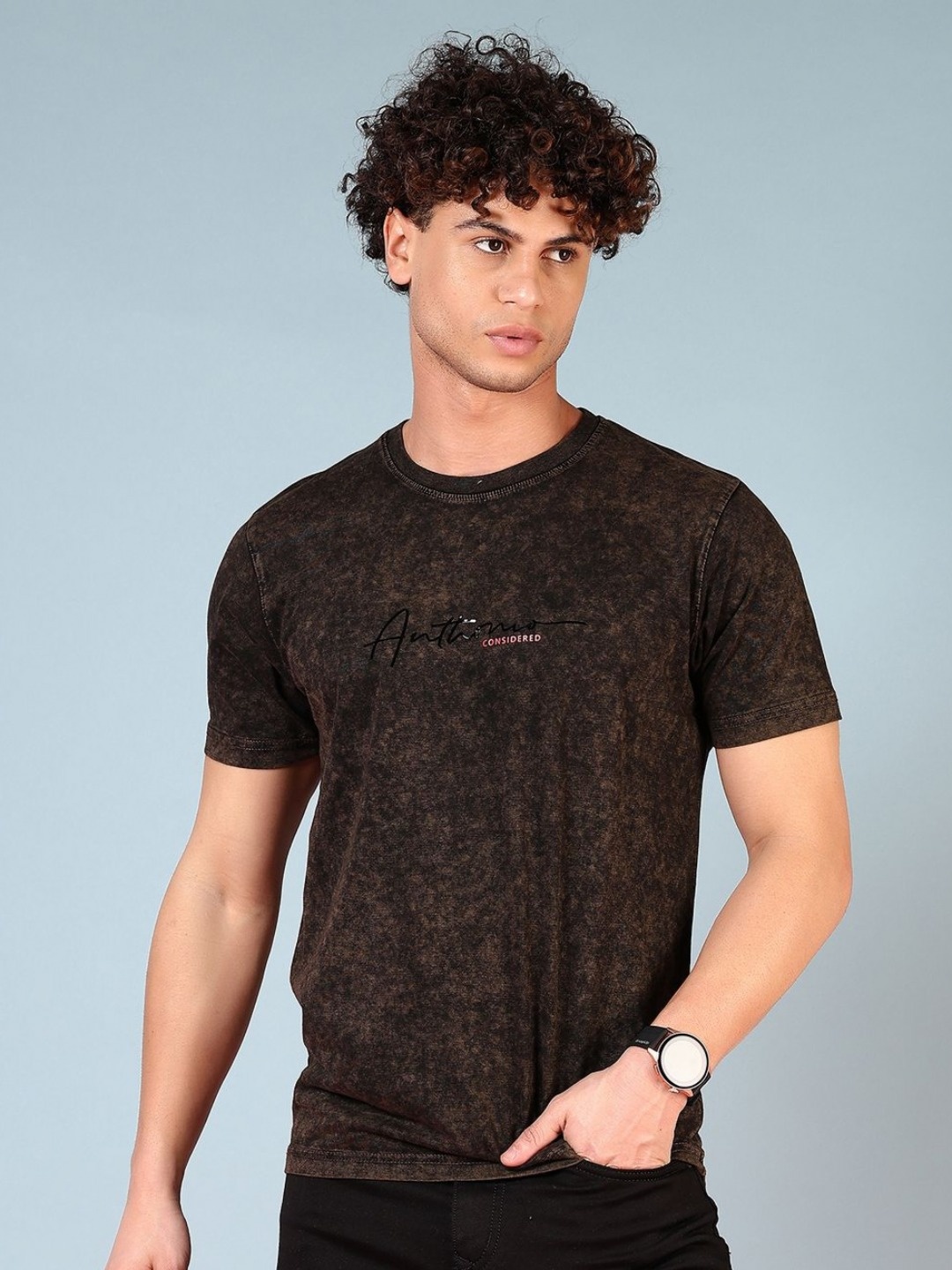 

V-Mart Men Cut Outs T-shirt, Brown