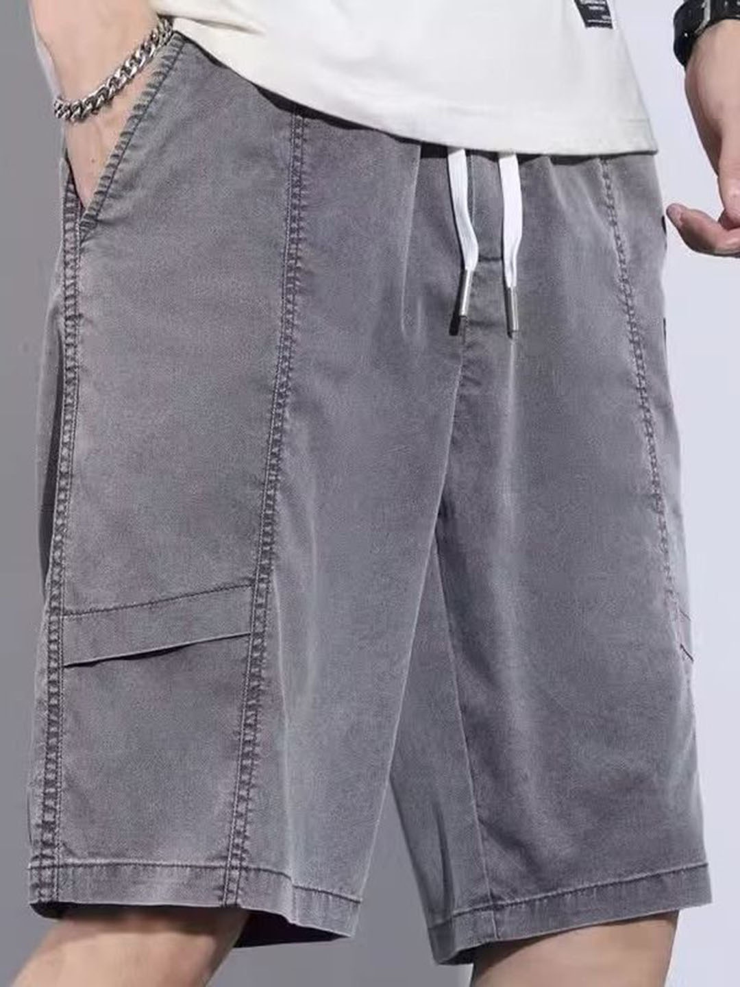 

StyleCast Men Denim Shorts, Grey