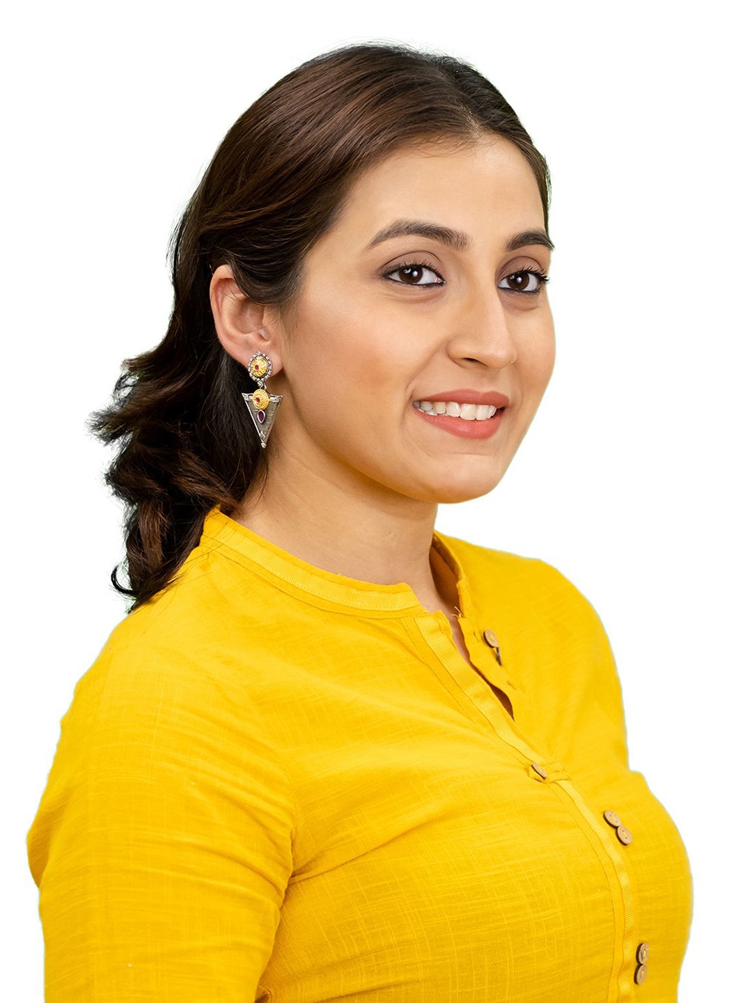 

Shining Jewel - By Shivansh Silver-Plated Stones Studded Geometric Shaped Drop Earrings