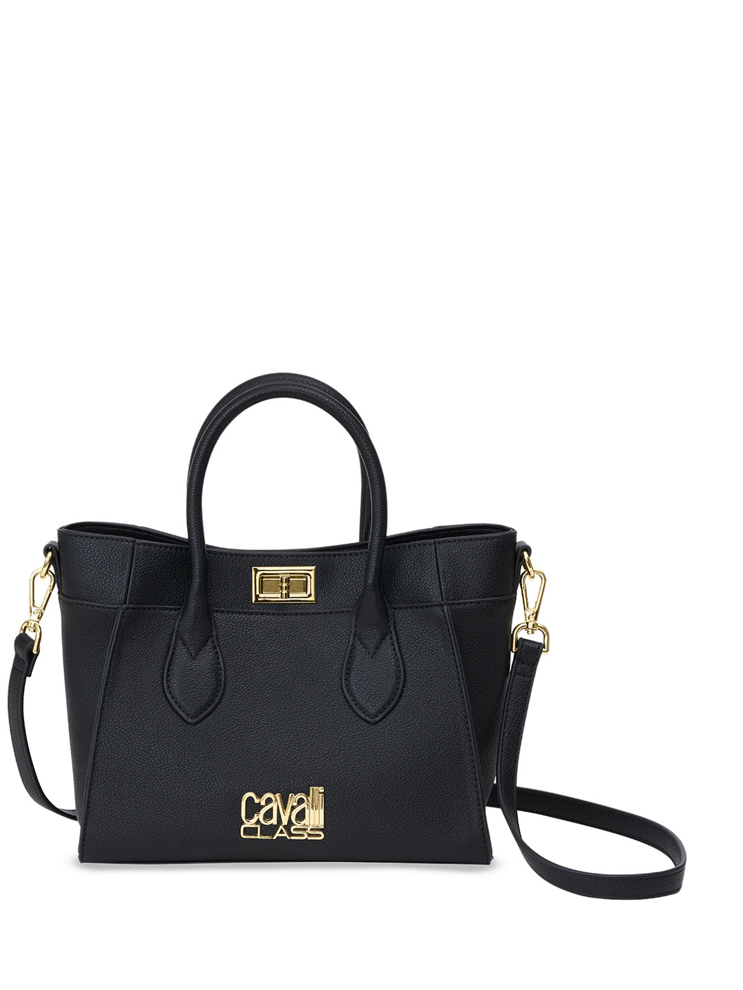 

Cavalli Class Structured Satchel with Tasselled, Black