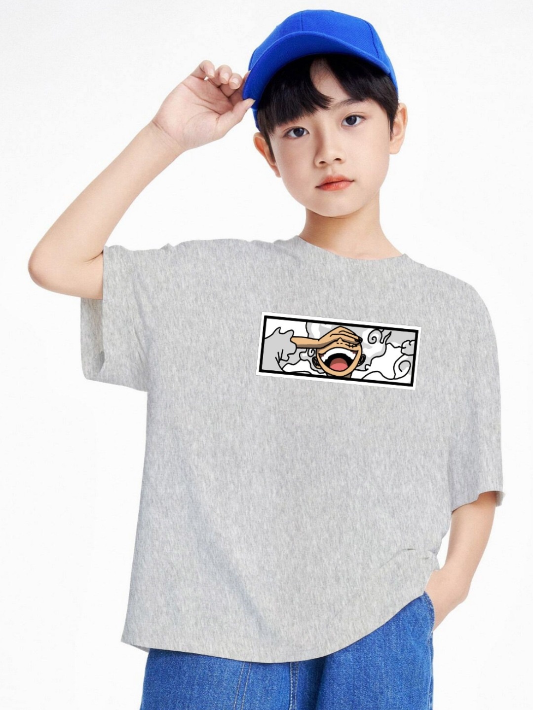

BAESD Boys Printed T-shirt, Grey