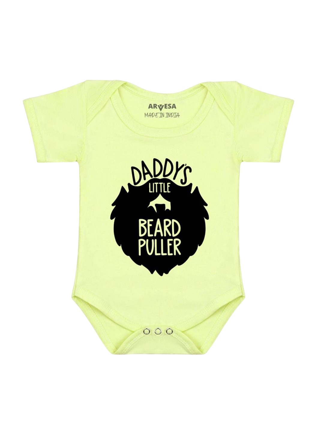 

Arvesa Kids Daddy Little Beard Puller Printed Romper, Yellow