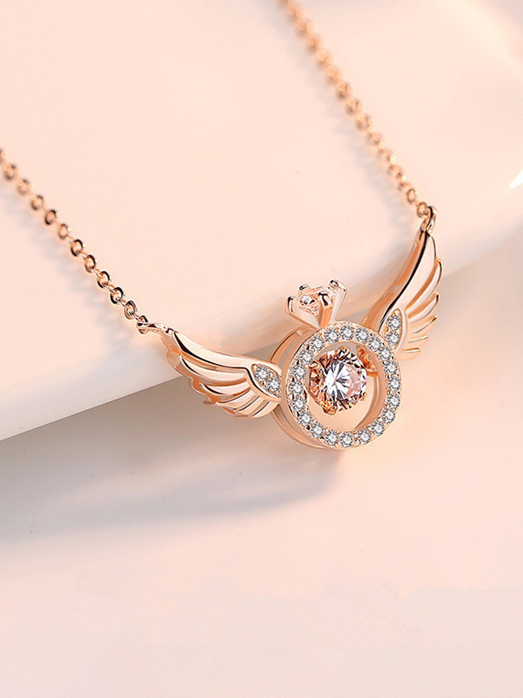 

BEYTER Rose Gold-Plated Stainless Steel Minimal Angel Wing Chain