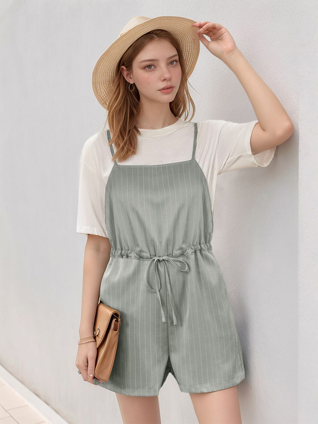 

StyleCast x Revolte Striped Basic Jumpsuit, Grey