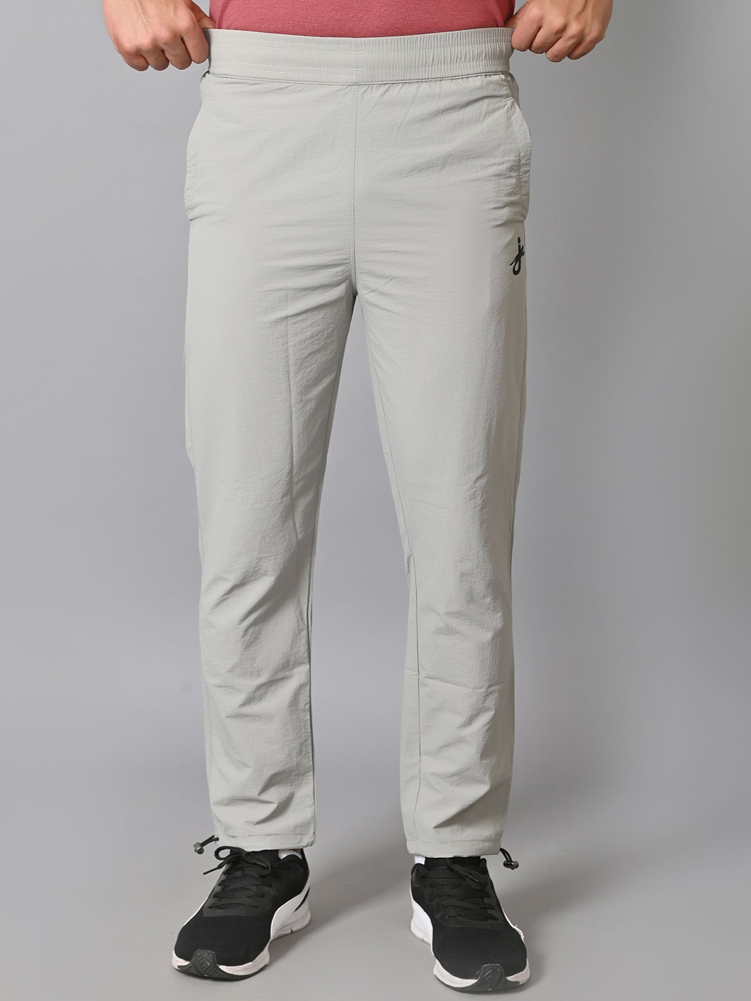 

JAGURO Men Mid Rise Regular Trousers, Grey