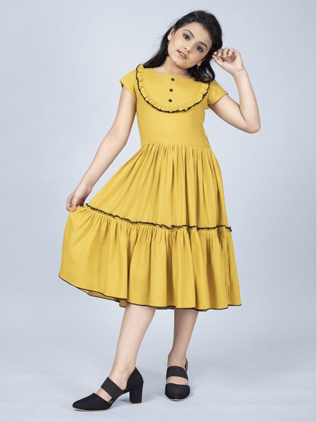 

PRIYANKA'S COLLECTION Fit & Flare Dress, Yellow