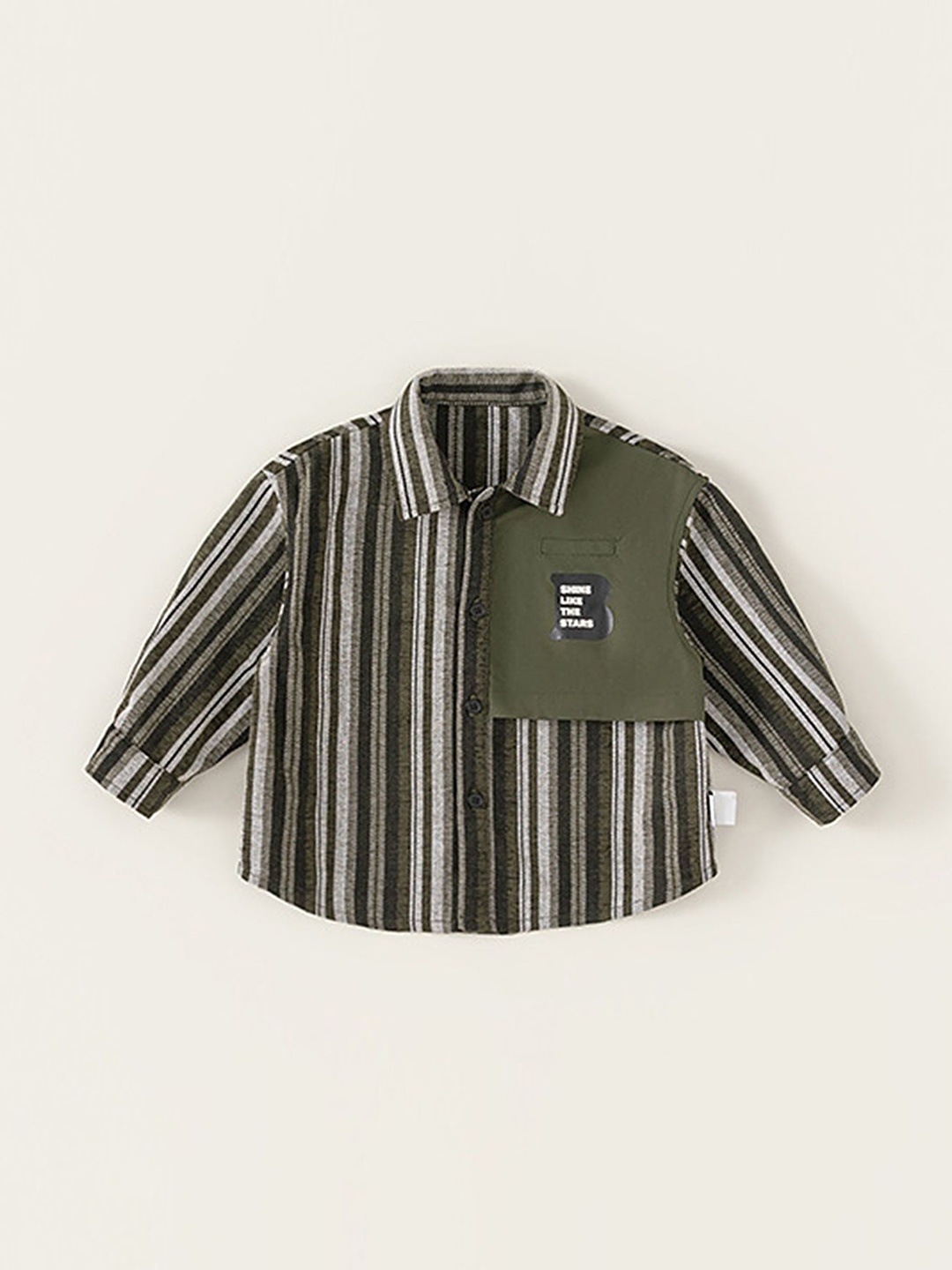 

LULU & SKY Boys Multi Stripes Opaque Striped Casual Shirt, Green
