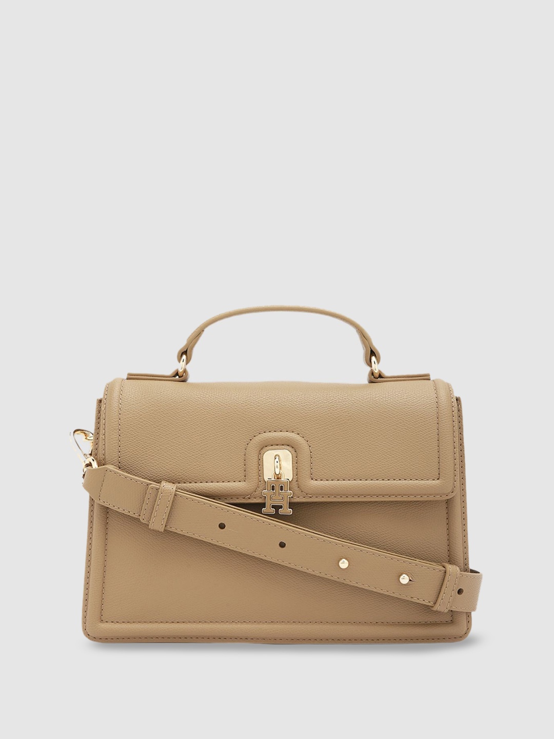 

Tommy Hilfiger PU Structured Satchel, Beige