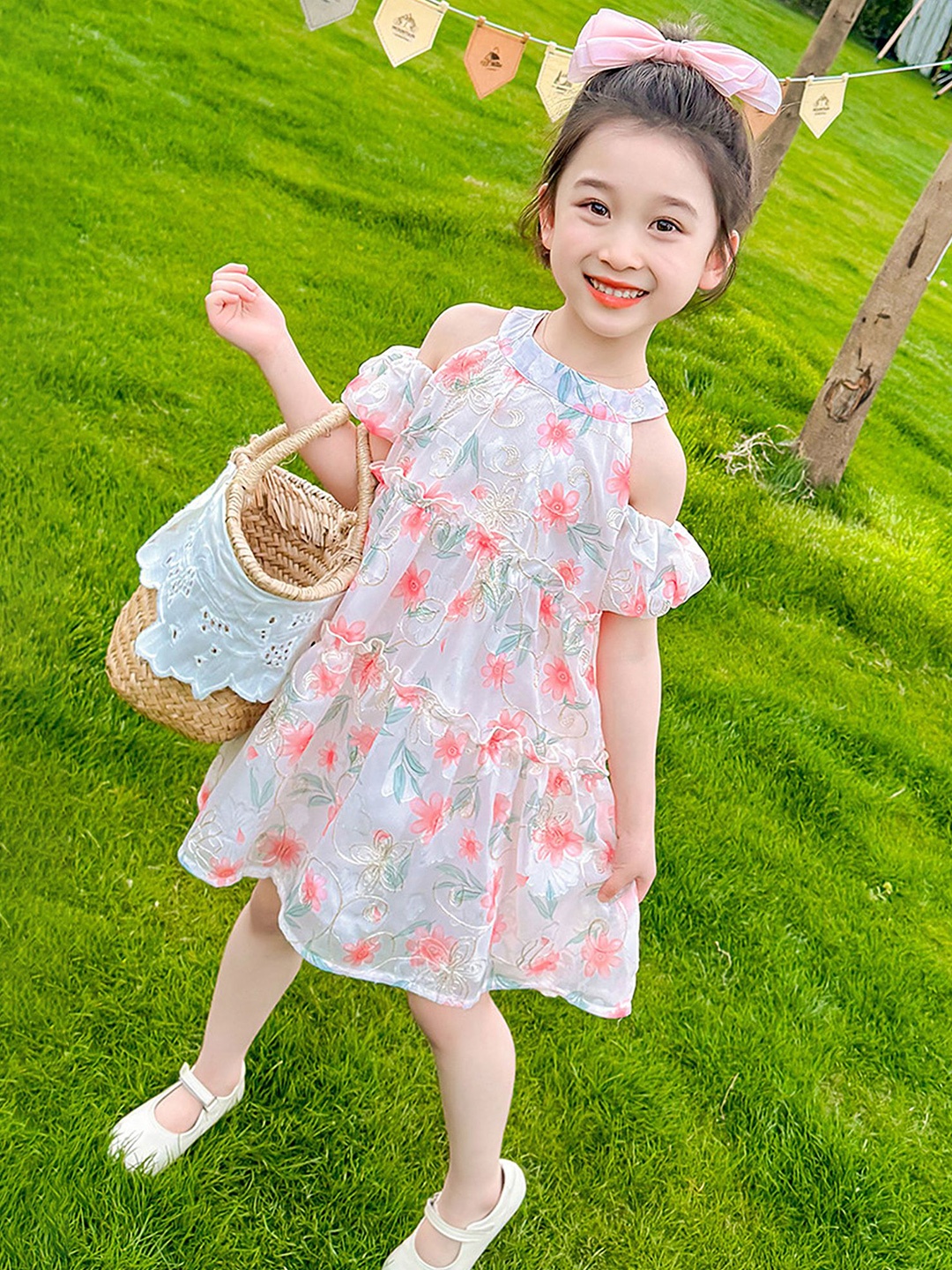 

LULU & SKY Floral Print Fit & Flare Dress, Red