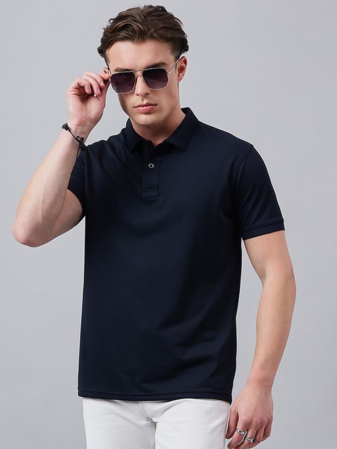 

98 Degree North Men Polo Collar T-shirt, Navy blue