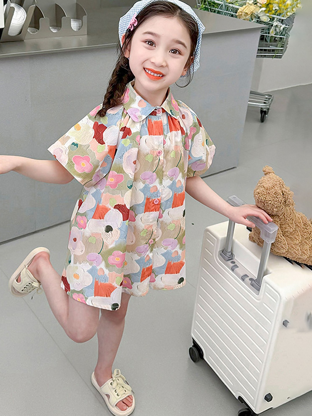 

LULU & SKY Floral Print A-Line Dress, Multi