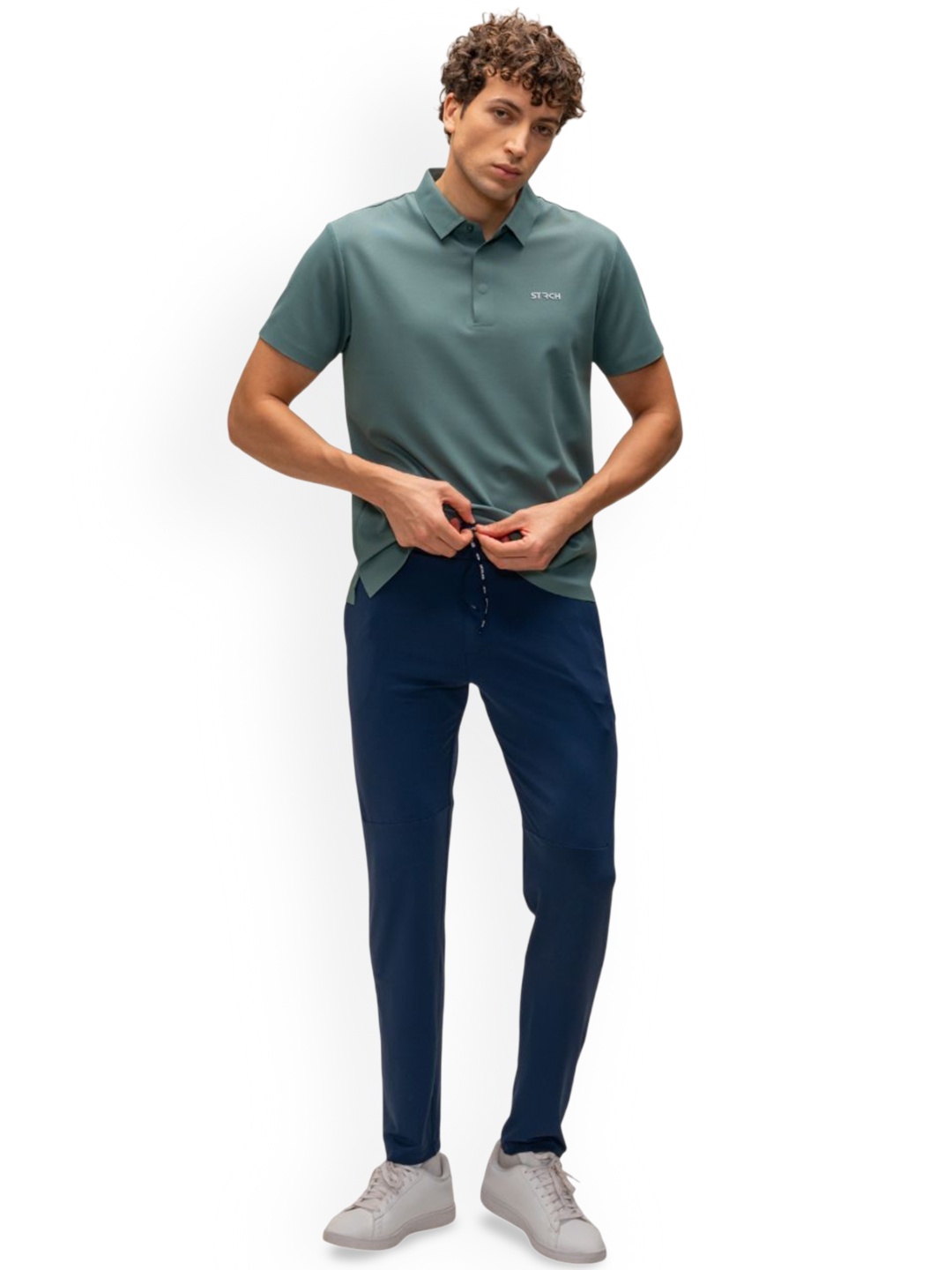 

STRCH Men Regular Fit Anti Odour Track Pants, Navy blue