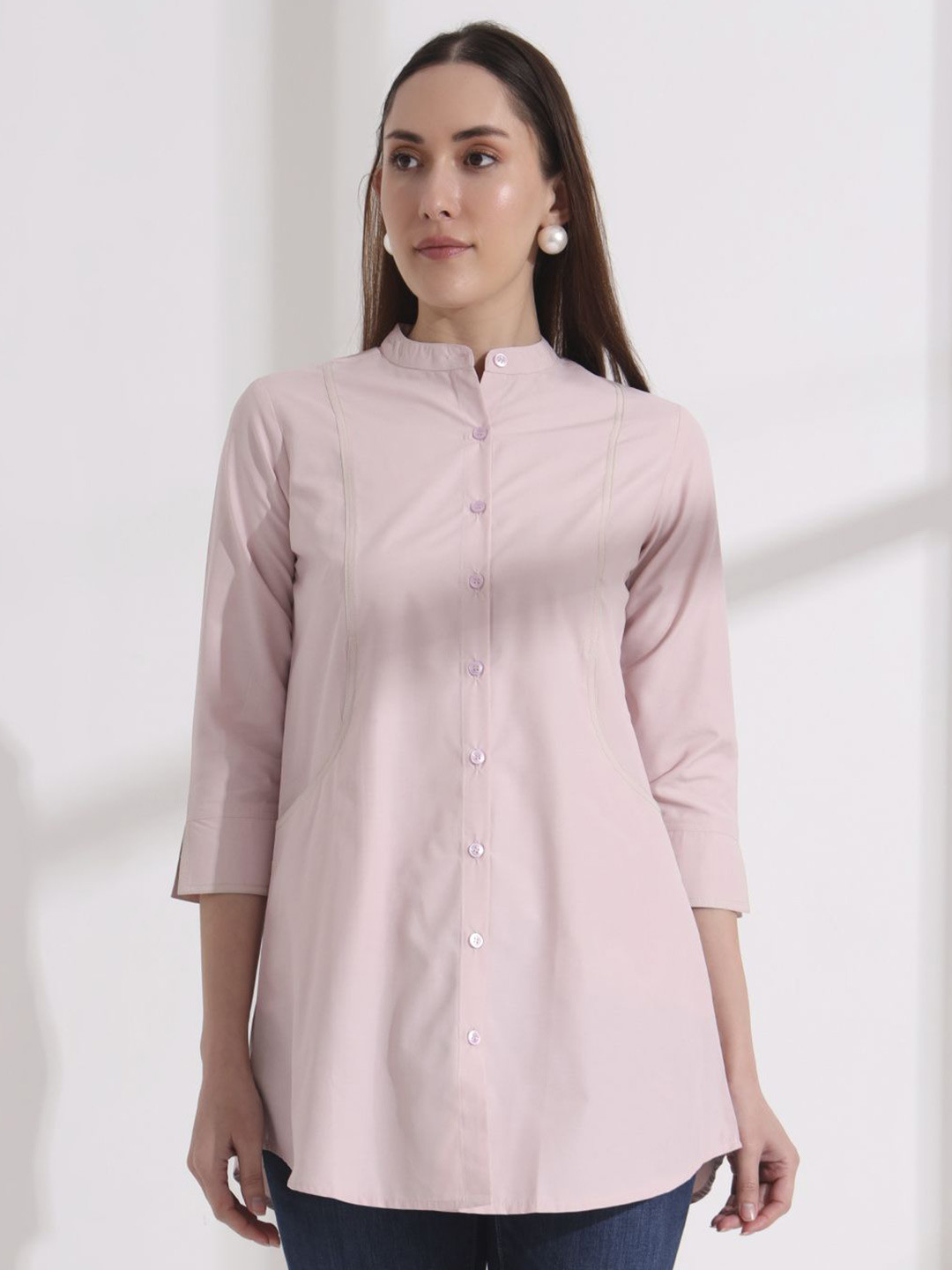 

FITHUB Women Opaque Casual Shirt, Rose gold