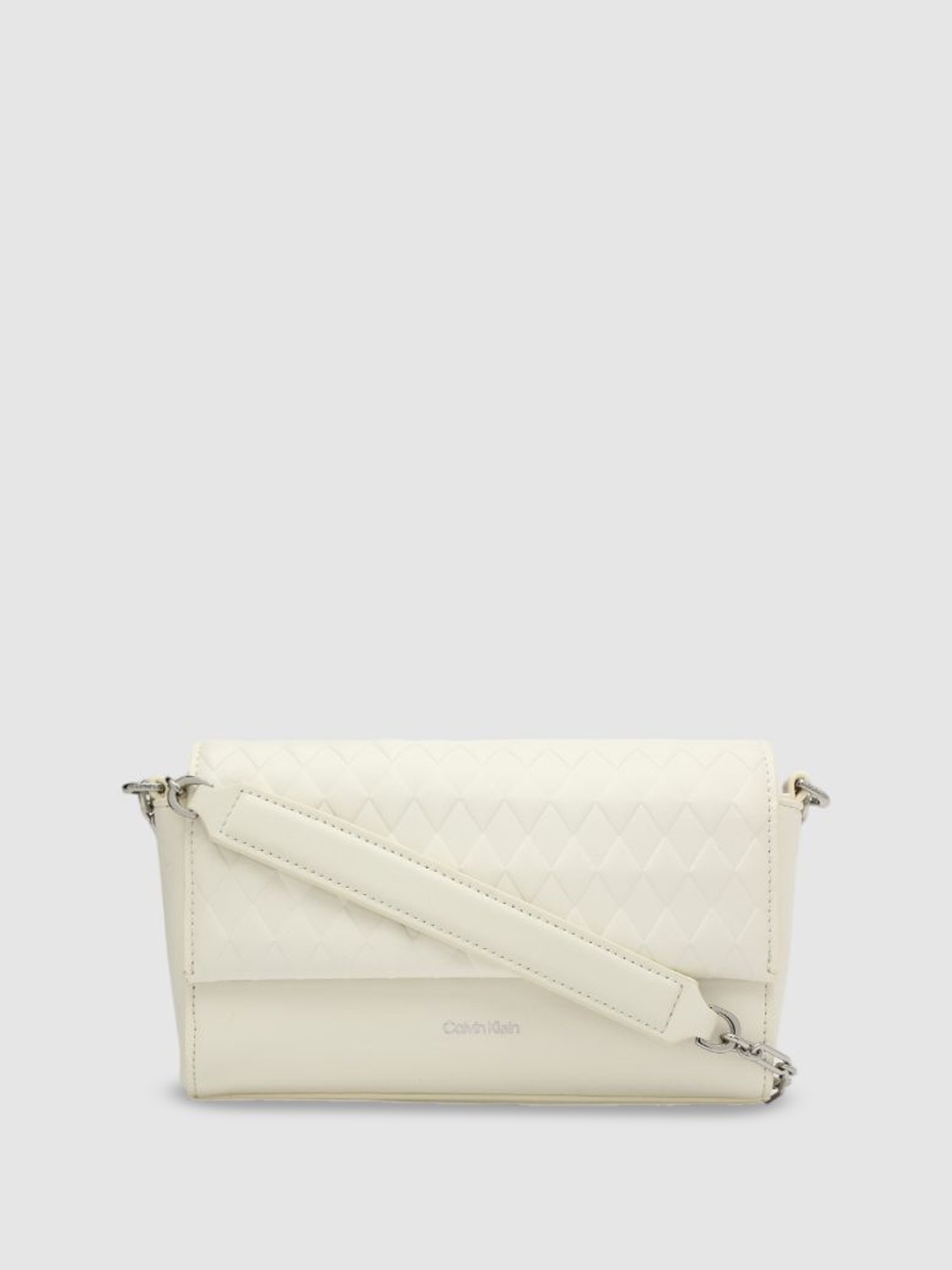 

Calvin Klein PU Structured Sling Bag, Off white