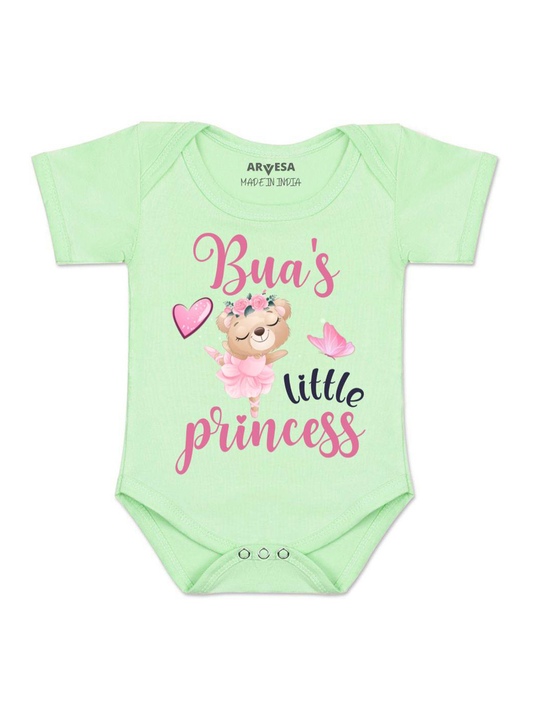 

Arvesa Kids Bua Little Princess Printed Romper, Green