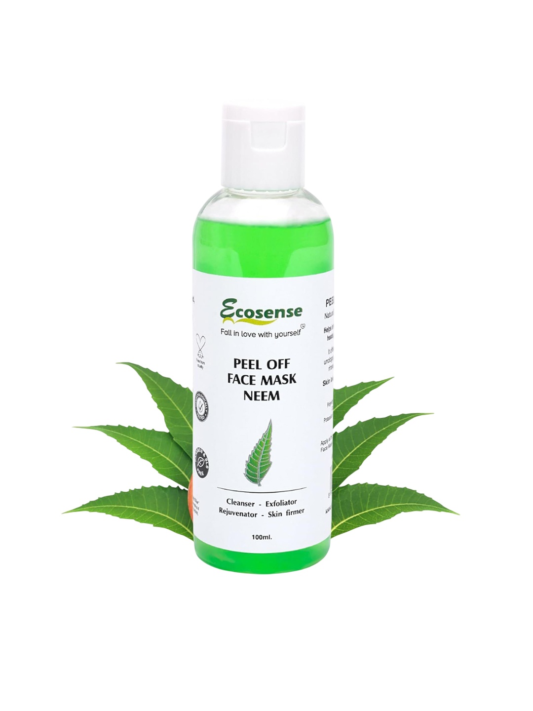 

ECOSENSE Natural Neem Peel Off Face Mask Removes Tan Black Head & Dead Cells - 100 ml, Green