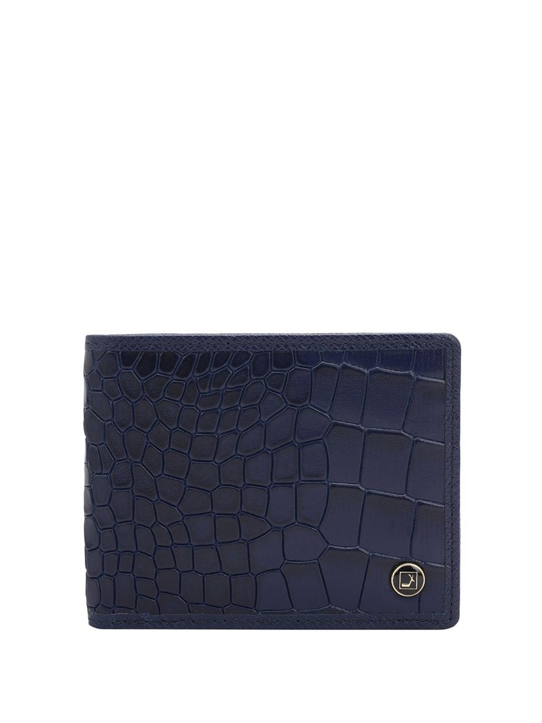 

Da Milano Men Textured Leather Two Fold Wallet, Blue