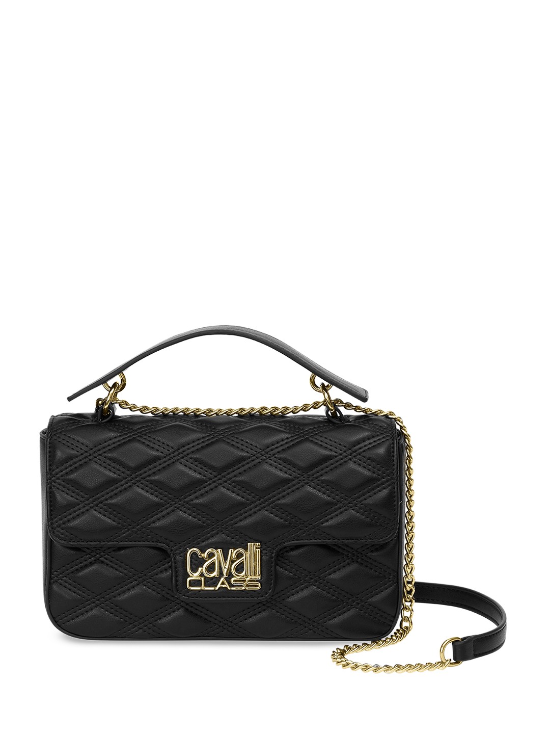 

Cavalli Class Structured Handheld Bag with Quilted, Black