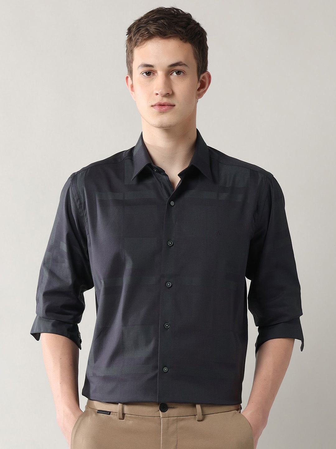 

Arrow New York Men Slim Fit Opaque Printed Formal Shirt, Purple
