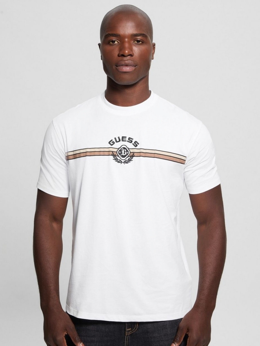 

GUESS Men Printed Applique T-shirt, White