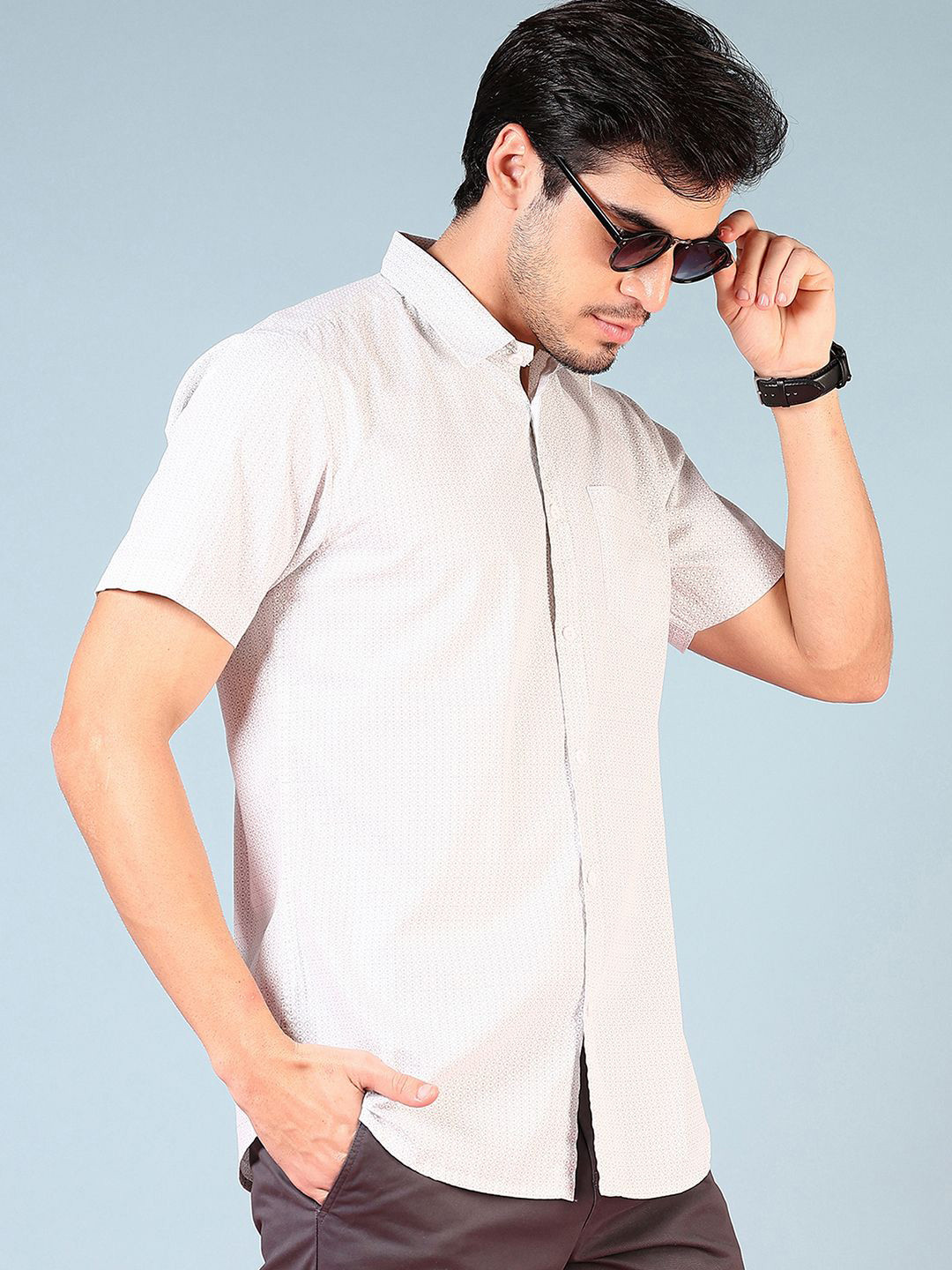 

V-Mart Men Opaque Printed Casual Shirt, White