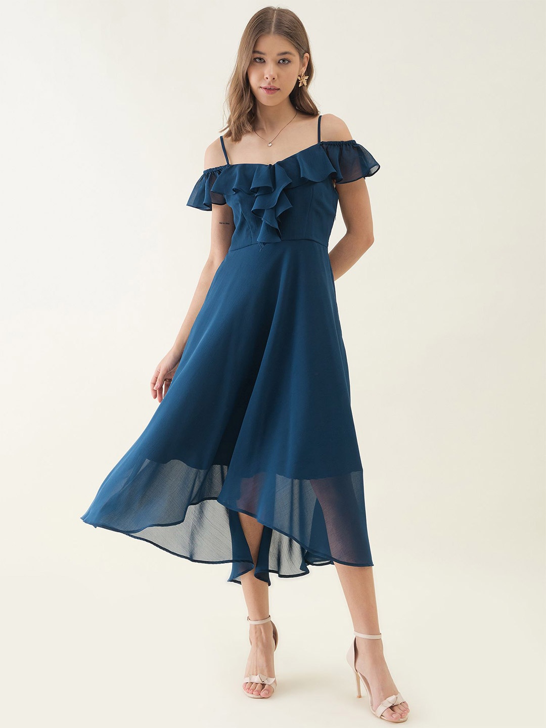 

CORSICA Chiffon Fit & Flare Maxi Dress, Blue