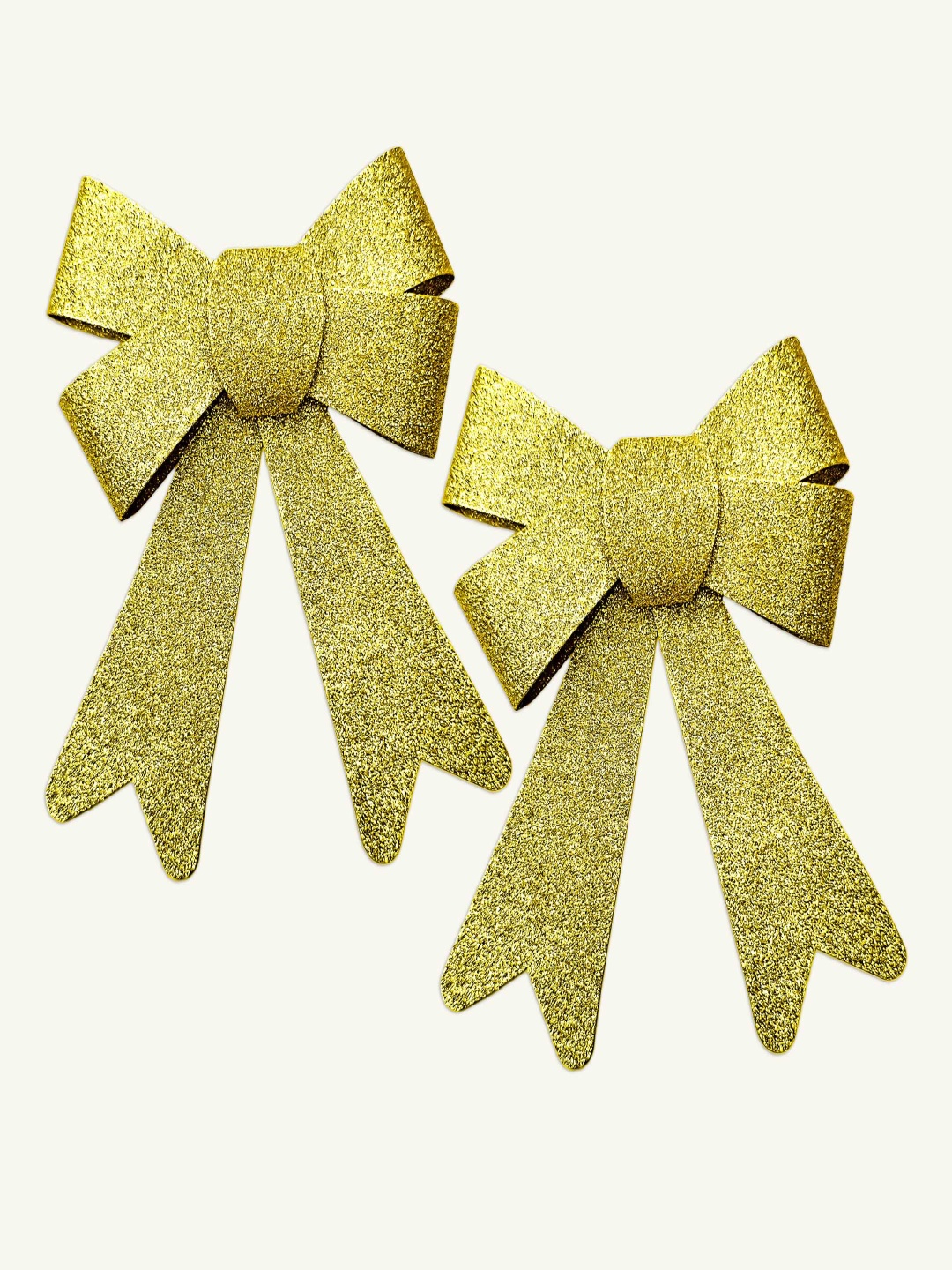 

Special You Gold Toned 2 Pieces Christmas Decorations Glitter Ribbon Bow