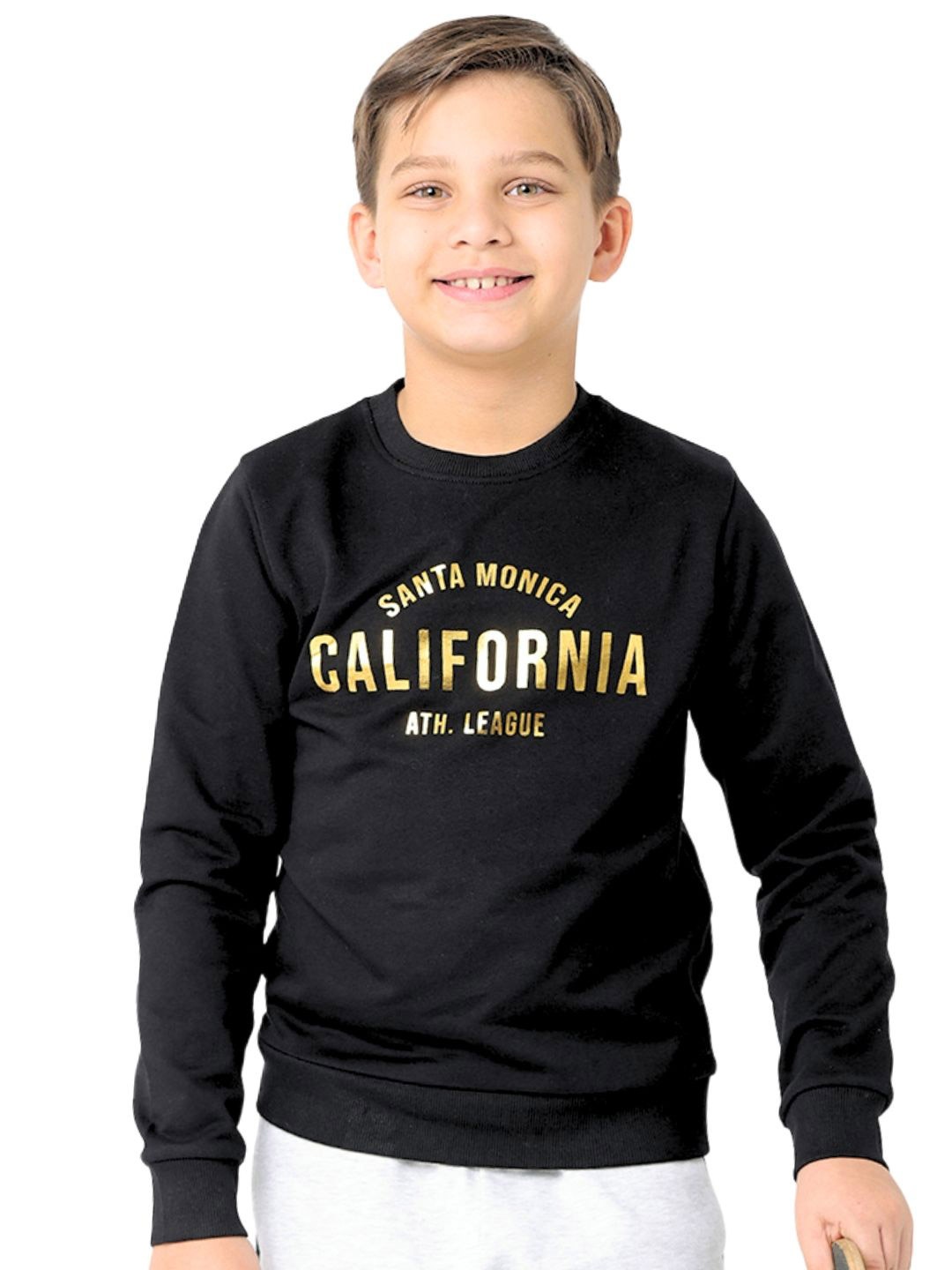 

Nuego Boys Graphic Print Pure Cotton Sweatshirt, Black