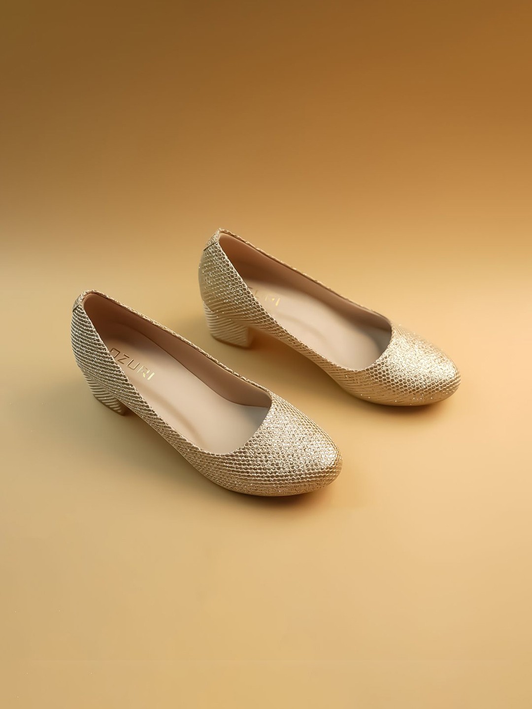 

Ozuri Embellished Party Block Pumps, Gold