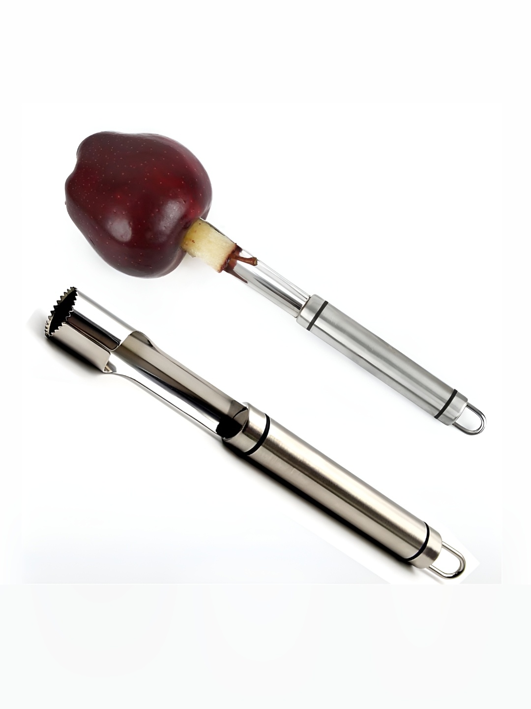 

Baskety Silver-Toned Stainless Steel Apple Corer Remover Peeler