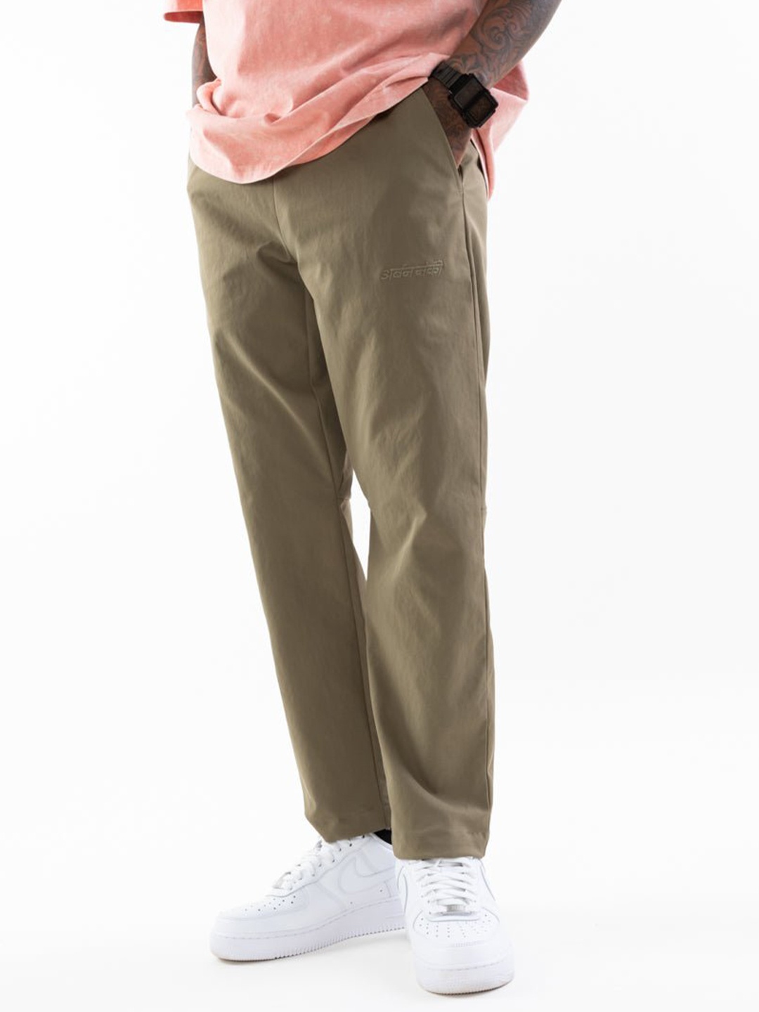 

Urban Monkey Unisex Relaxed Straight Leg Chinos Trousers, Olive