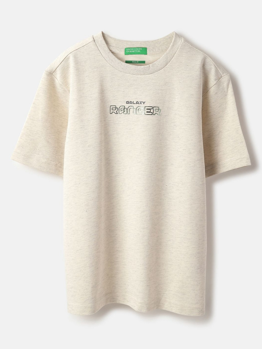 

United Colors of Benetton Boys Printed Pure Cotton Boxy T-shirt, Beige