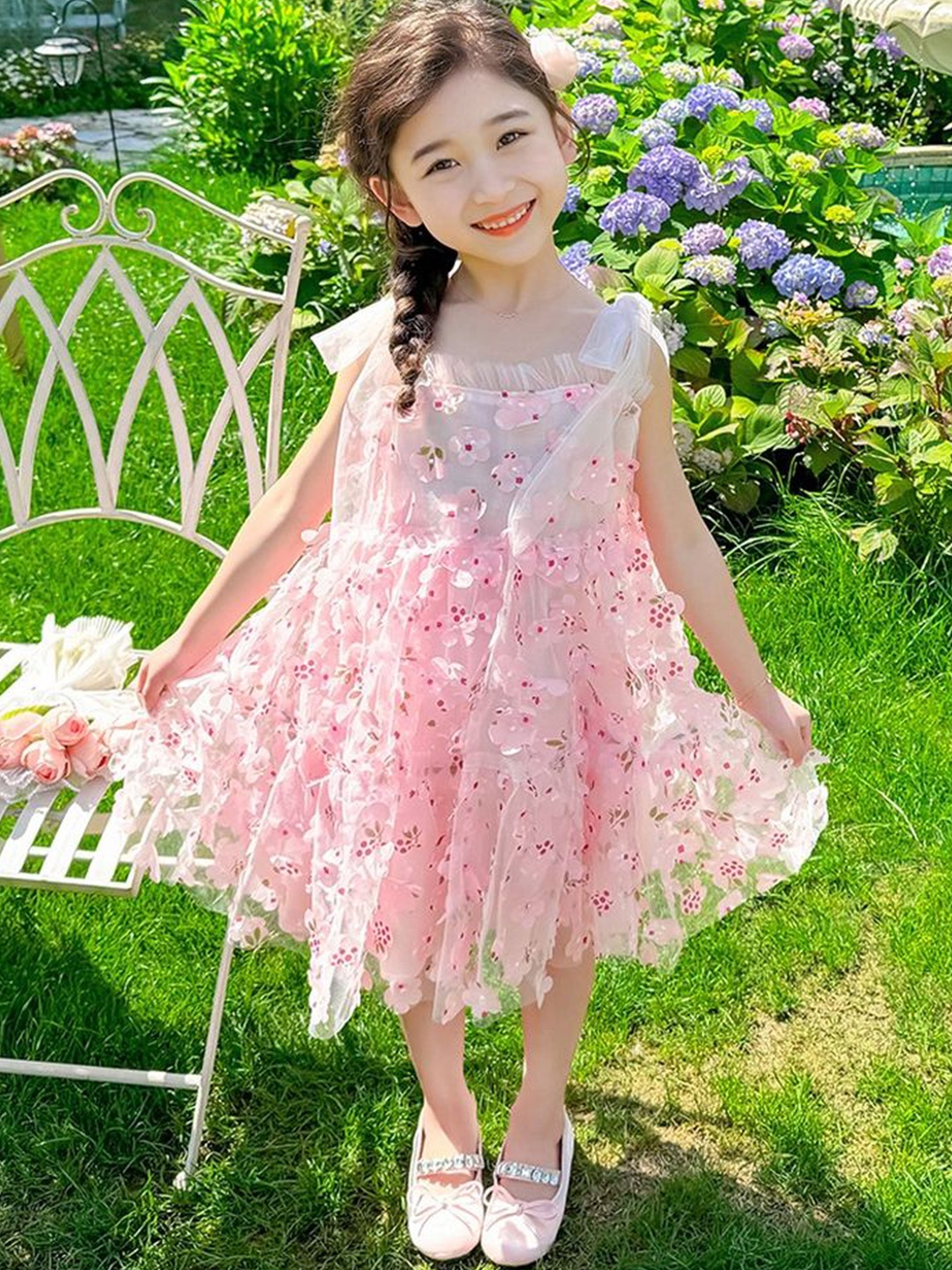 

LULU & SKY Embellished Fit & Flare Dress, Pink