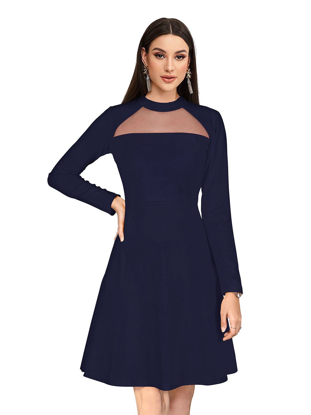 

S.K.C Fit & Flare Dress, Blue