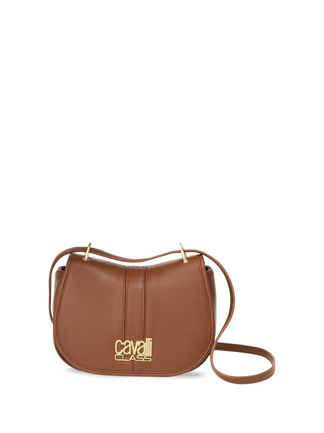 

Cavalli Class Structured Handheld Bag with Tasselled, Brown