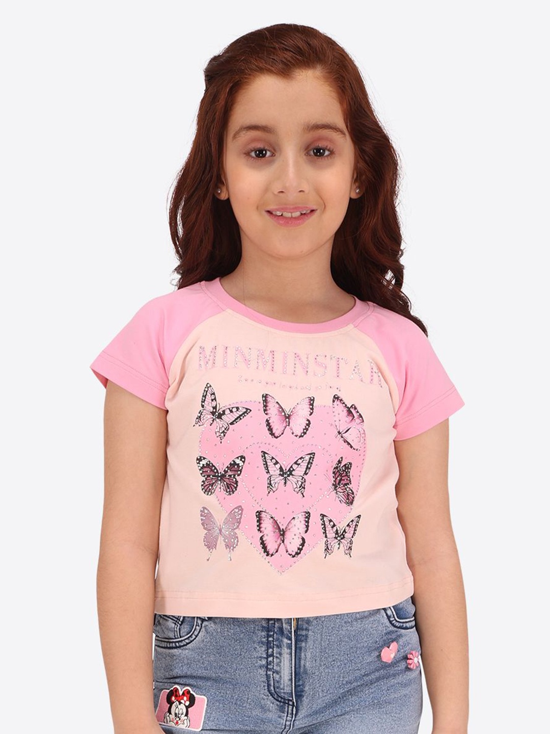 

CUTECUMBER Girls Printed T-shirt, Pink