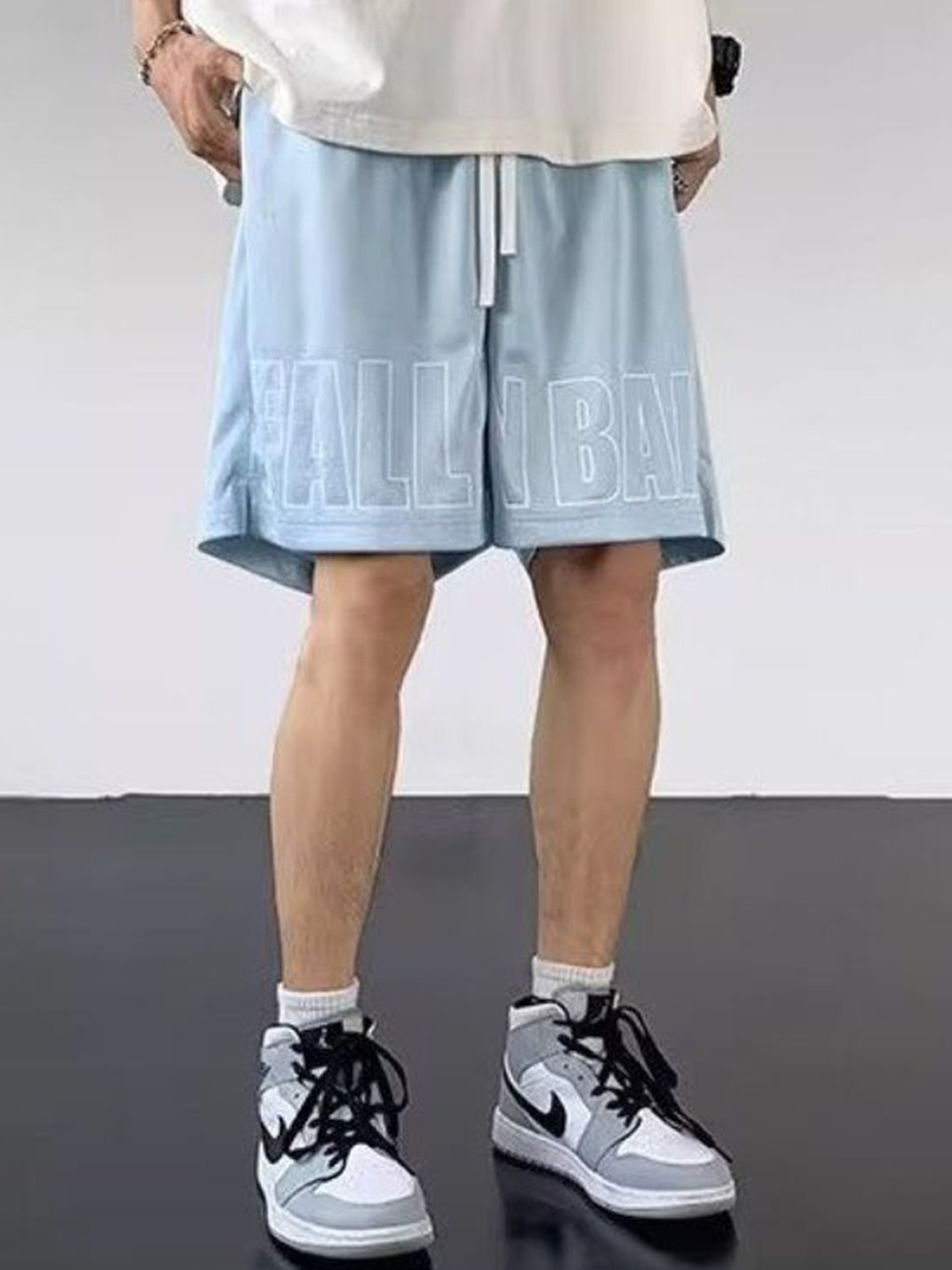 

StyleCast Men Typography Printed Sports Shorts, Blue