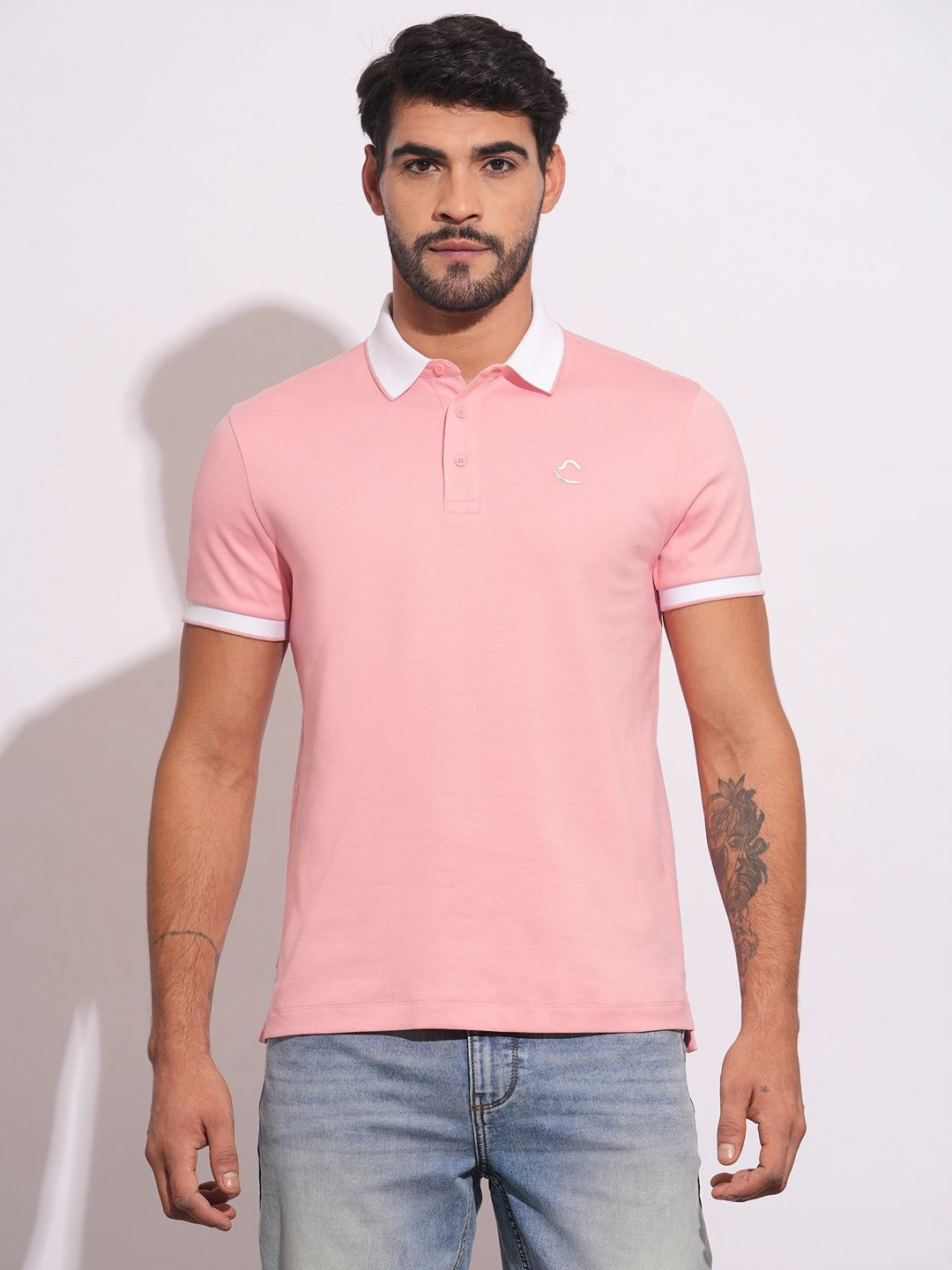 

Being Human Men Polo Collar T-shirt, Pink